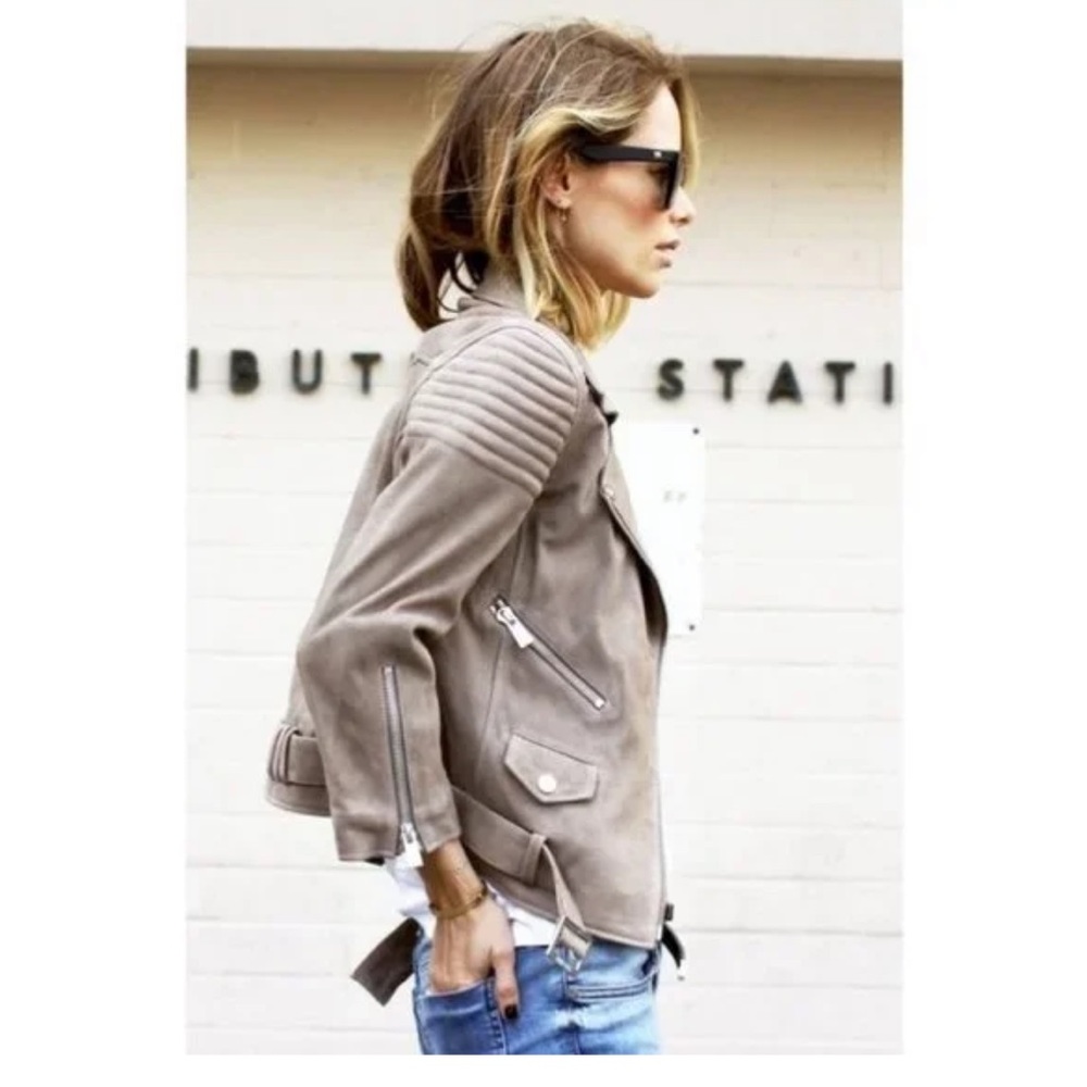 Anine Bing Suede Biker Jacket